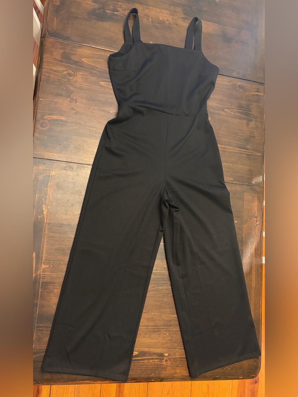 GAP Black Square-Neck Wide-Leg Jumpsuit